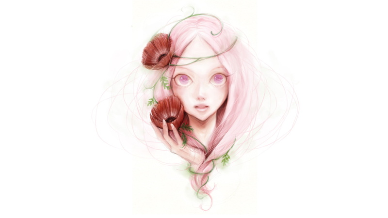 beautiful woman, adult, Anemone (Eureka Seven), white background, women, studio shot, fashion, cut out, indoors, headshot, contemplation, females, anime girls