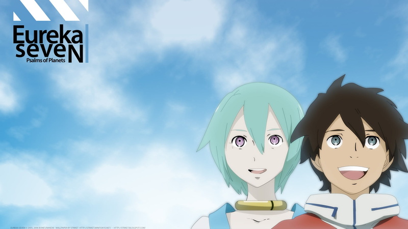 Eureka (character), low angle view, art and craft, architecture, representation, outdoors, day, cloud - sky, anime girls, creativity, guidance, text, male likeness