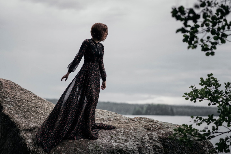 Maxim Guselnikov, stone, nature, 1080P, dress, The Greatest Sorrow, Alina Bazanova