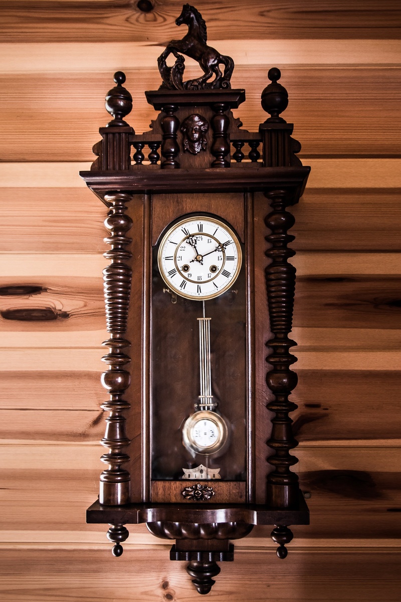 clock shield, clock hand, architecture, tips, time, masłów, the pendulum, old clock, brown, number, minute hand, pendulum, retro Styled, clock, wood - Material