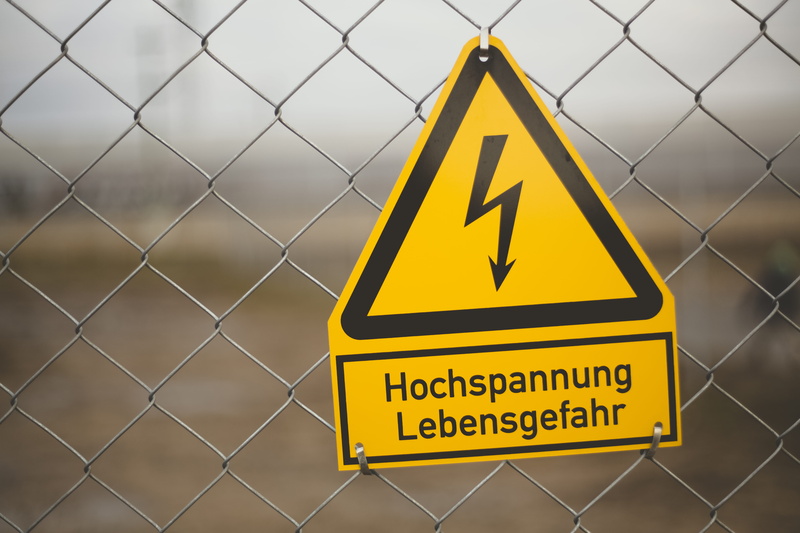 electricity, outdoors, design, tip, germany, industrial, protection, information, metal, danger, high voltage sign, triangle, western script, road sign
