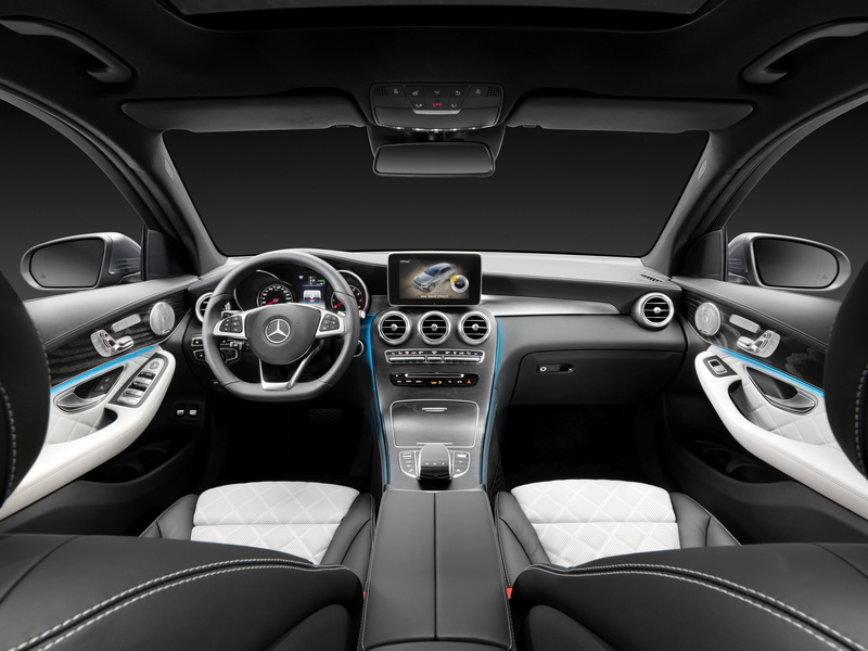 GLC 350, X205, salon, indoors, gearshift, interior, vehicle interior, 4K, wheel, seat, Mercedes-Benz, car interior, 4MATIC, the instrument panel, modern