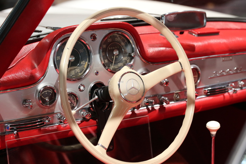 metal, retro, land vehicle, technology, control, retro styled, mercedes-benz museum, 300 sl, benz, close-up, pkw, beige, steering wheel, mercedes, steering