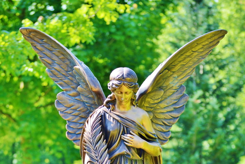 waist up, animal wing, sculpture, Figure, Stone, stone, art and craft, statue, artwork, decoration stone, Angel, outdoors, Deco, religion, female, nature