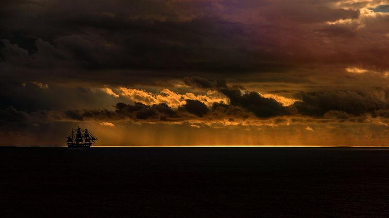 scenics - nature, beauty in nature, wide, dusk, photography, rays, abendstimmung, evening sky, mood, horizon over water, silhouette, lighting, darkness