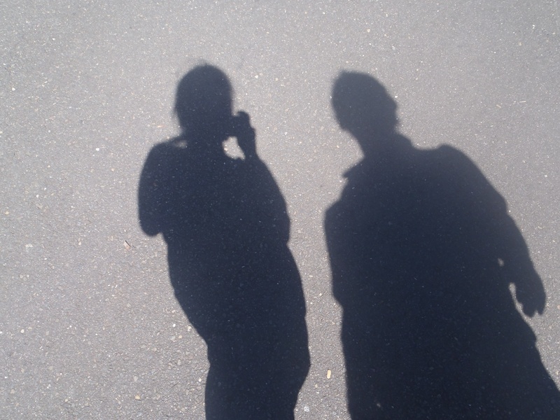 two people, lifestyles, men, real people, shadow, focus on shadow, day, leisure activity, outdoors, positive emotion, high angle view, 2K, sunlight, nature