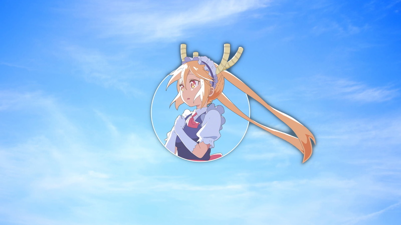 white skin, sunlight, motion, anime, art and craft, outdoors, Kobayashi-san Chi no Maid Dragon, directly below, representation, no people, blue, cloud - sky