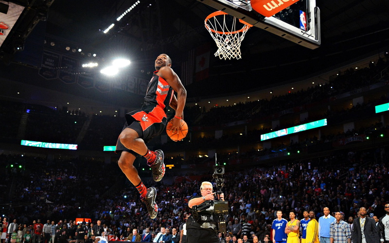 group of people, Toronto Raptors, skill, NBA, basketball, sport, 1080P, lifestyles, men, jumping, real people, mid-air, large group of people, competition