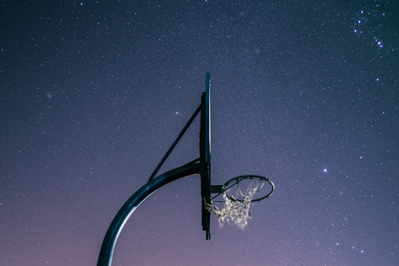 galaxy, team sport, constellation, 4K, basketball court, sky, satellite, night, background, no people, scenics - nature, milky way, outer space, sport