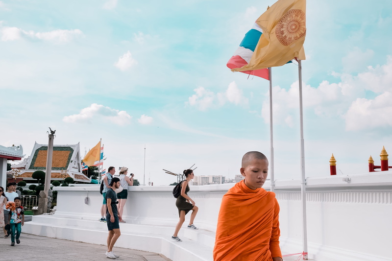 near, women, cloud, sky, dress, people, man, group of people, boys, architecture, religion, monk, child, white, wall, leisure activity, woman, day, flagpole