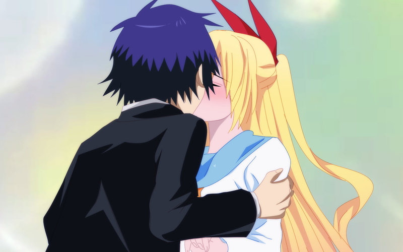 Raku Ichijō, Chitoge Kirisaki, 1080P, Anime, Kiss, Nisekoi
