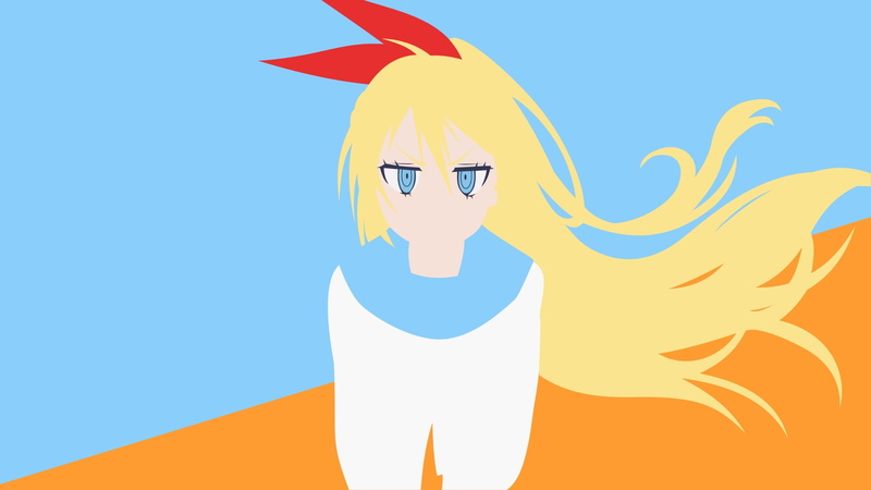 child, cartoon, portrait, anime vectors, fun, Kirisaki Chitoge, Nisekoi, females, celebration, emotion, one person, blue, colored background, nature, 1080P