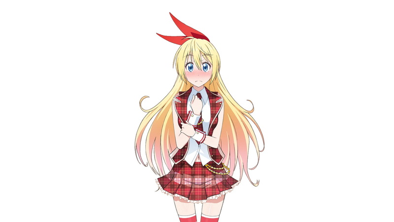 Kirisaki Chitoge, anime, lifestyles, standing, cut out, Nisekoi, skirt, indoors, blond hair, art and craft, representation, 720P, studio shot, copy space