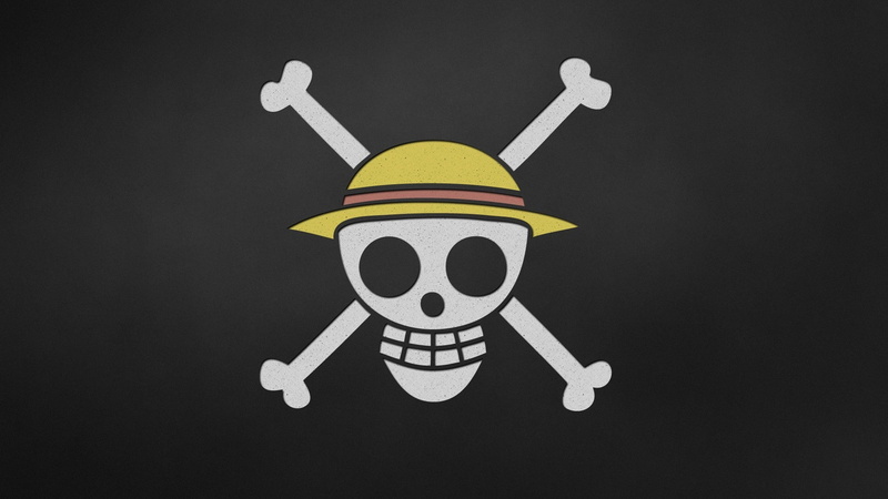 skull, Jolly Roger, anime, One Piece, hat, 1080P