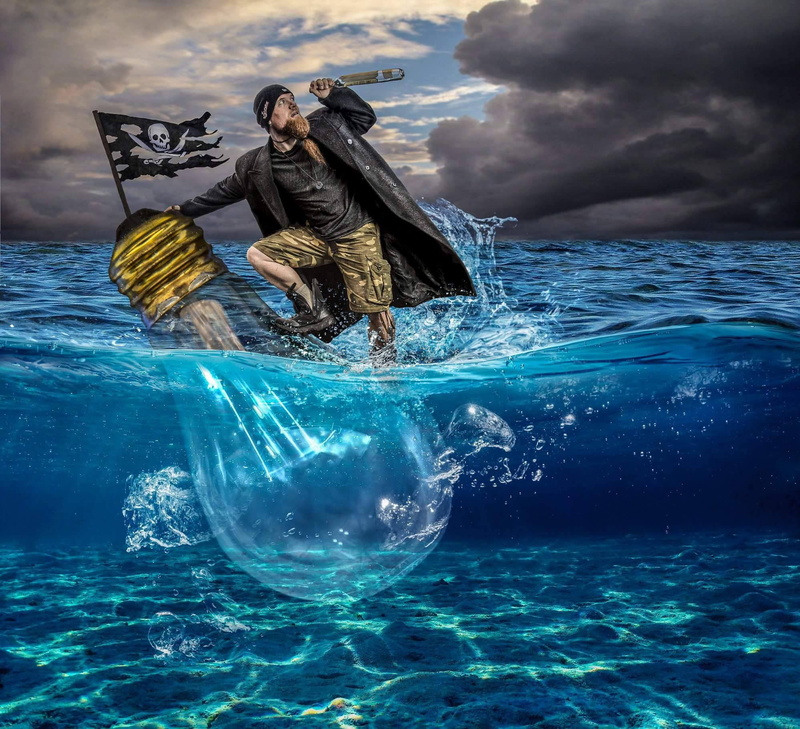 pirate, sea, Jolly Roger, flag, the situation, 1080P, lamp