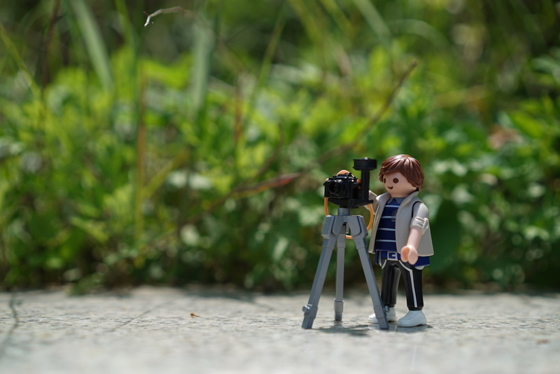 boys, outdoors, playmobil, men, camera, 4K, nature, tripod, level, day, cute, lego, focus on foreground, innocence, looking, man, childhood, tilt, toy