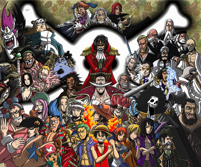 doflamingo, chopper, anime, whitebeard, boa, roronoa, roger, usopp, monkey, drawings, luffy, skull, zoro, sanji, robin, blackbeard, hancock, tony, 2K