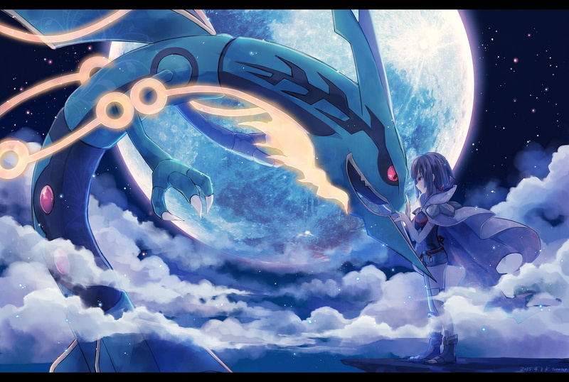 Moon, Pokémon, video games, Rayquaza, 720P