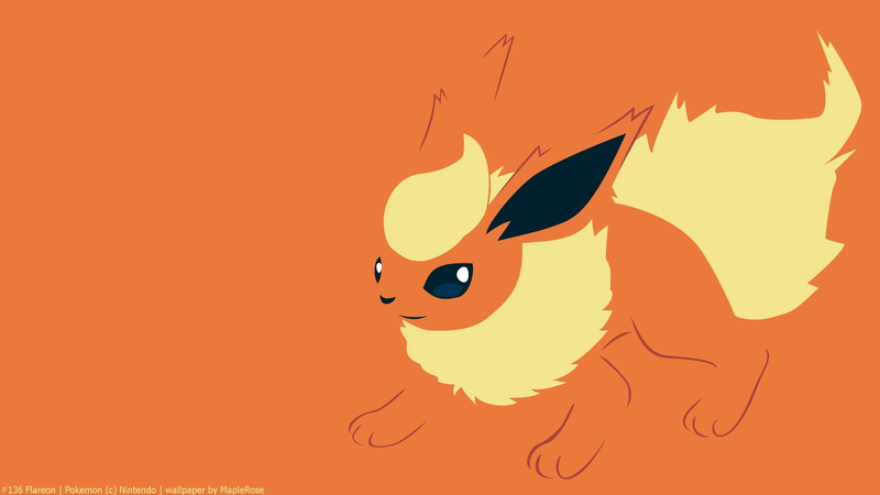 Minimalist, Flareon (Pokémon), Eeveelutions, Tail, 1080P, Pokémon, Pointed Ears