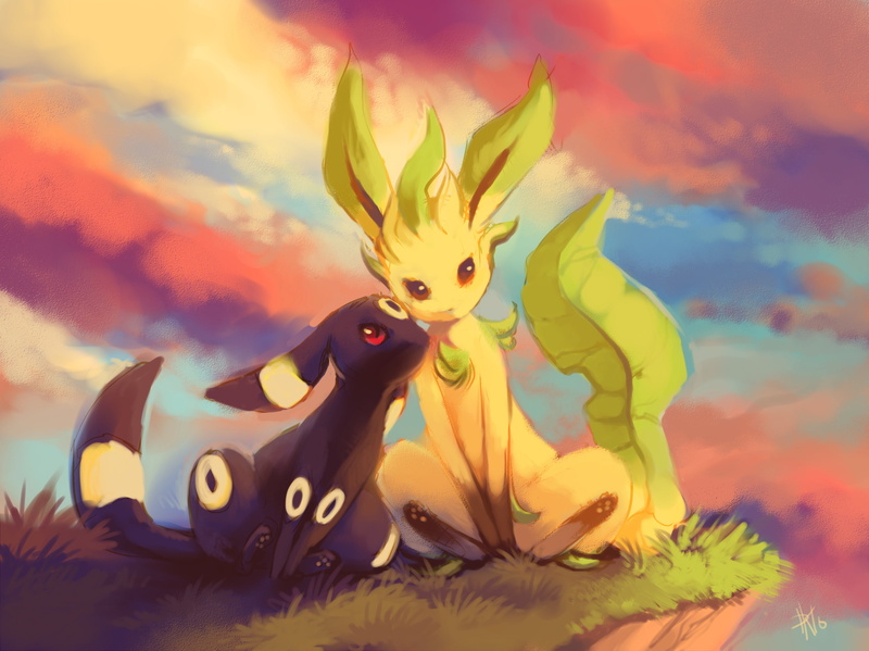 Pokémon, Eeveelutions, Leafeon (Pokémon), 1080P, Umbreon (Pokémon)