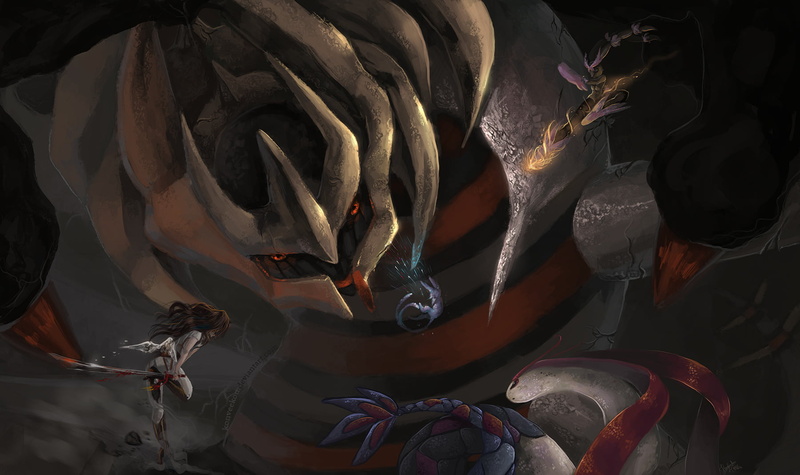Milotic (Pokémon), full frame, close-up, vertebrate, pattern, still life, nature, Giratina (Pokémon), high angle view, creativity, art and craft, representation