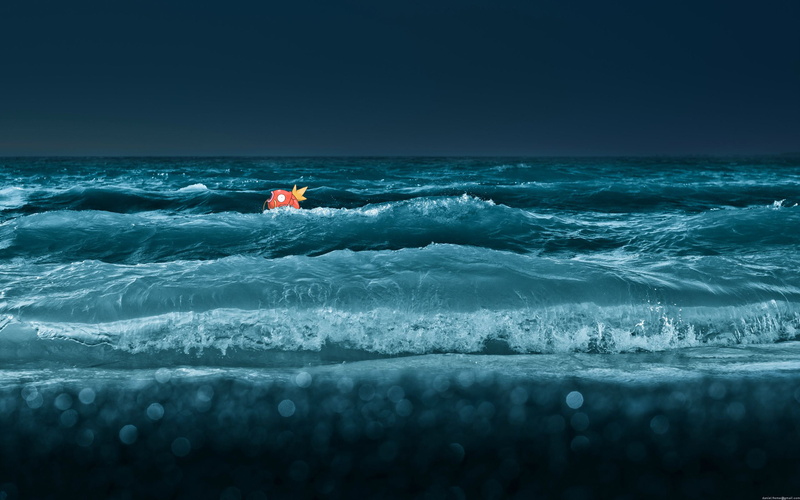 horizon, sea, sky, Magikarp, beauty in nature, beach, horizon over water, scenics - nature, water, one person, textile, sport, blue, aquatic sport, power in nature