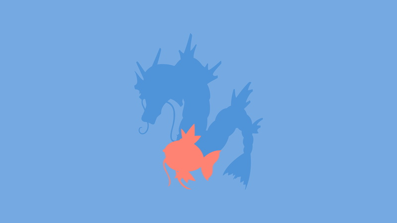 Gyarados (Pokémon), Magikarp (Pokémon), 4K, Pokémon