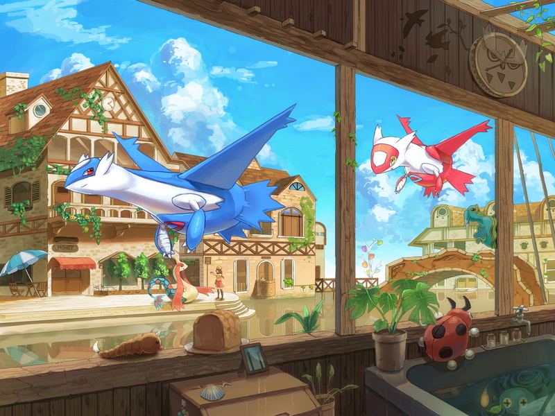 Milotic (Pokémon), Latias (Pokémon), Ledyba (Pokémon), 1080P, Pokémon, Latios (Pokémon)