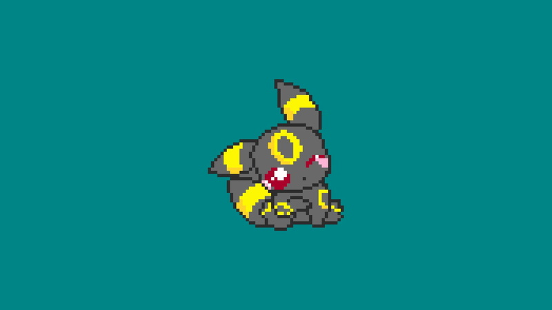 travel, illustration, pixel art, studio shot, connection, Pokémon, pokemon, pixels, sign, cut out, colored background, Umbreon, transportation, technology