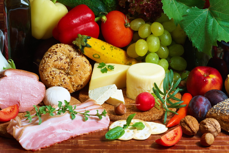 nuts, ham, meat, spices, vegetables, cheese, fruit, 5K, bacon, food