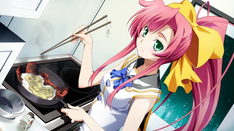 anime girls, young adult, Hayasaka Naki, creativity, bacon, 1080P, technology, ribbon, human representation, art and craft, close-up, women, high angle view