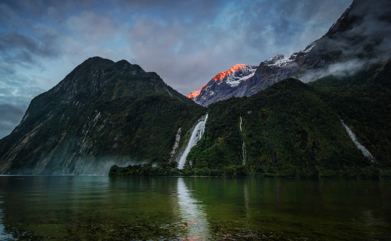 outdoors, formation, day, tranquility, newzealand, flowing, idyllic, milford, New Zealand, cloud - sky, no people, land, southlanddistrict, nature, falls