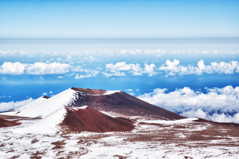 scenics - nature, volcano, land, power in nature, cloud - sky, tranquil scene, summit, clouds, horizon, horizon over water, 2K, outdoors, hawaiian, mauna kea