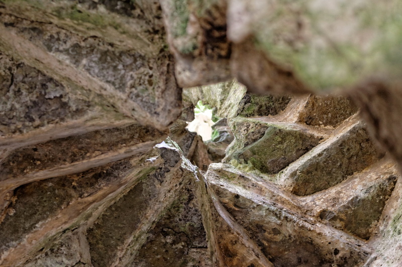 stone, tower, land, rock, nature, wales, moss, day, rock formation, textured, selective focus, descent, staircase, outdoors, solid, spiral, 2K, circular