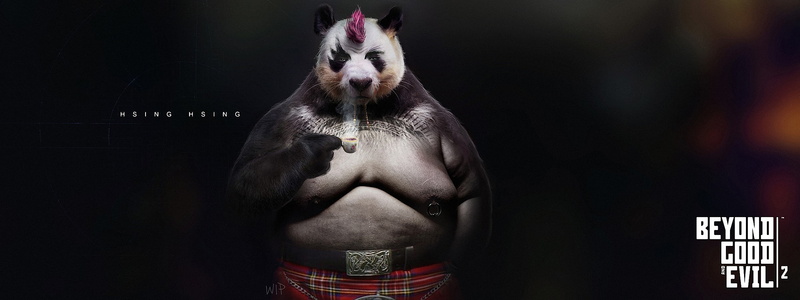 mammal, indoors, portrait, black background, hood - clothing, video games, focus on foreground, small, people, Beyond Good and Evil 2, pets, fun, digital art