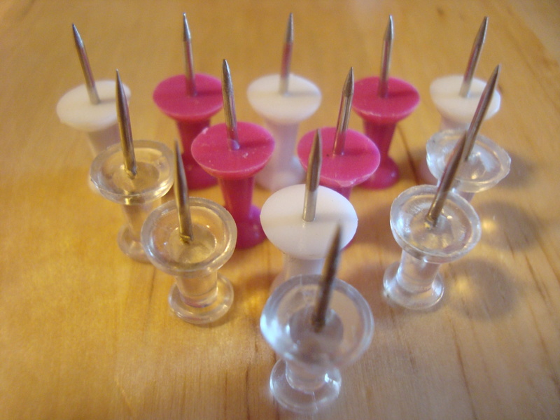 group of objects, Thumbtack, flame, household equipment, Office, Thumbtacks, still life, post, tray, drink, pink color, noticeboard, message, business