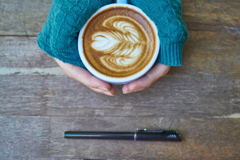 to write, one person, white, coffee, idea, ceramic, close-up, think, caffeine, person, coffee - drink, table, coffee cup, wake, cafe, kitchen, wood, brown