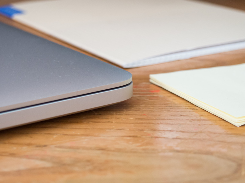 table, laptop, white, wireless technology, sticky notes, day, paper, blank, notepad, surface, office, silver, device, indoors, portability, business, communication