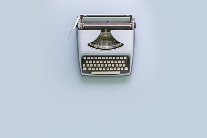 history, no people, retro styled, typewriter, photo, Keyboard, technology, Flatlay, still life, blue, close-up, high angle view, table, Contact us, single object