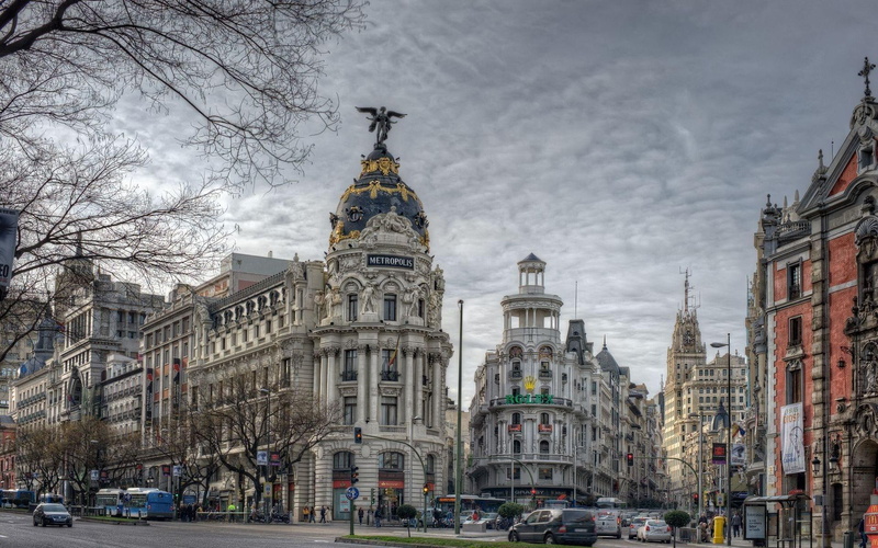 hdr, 1080P, street, madrid, cars, city, animals