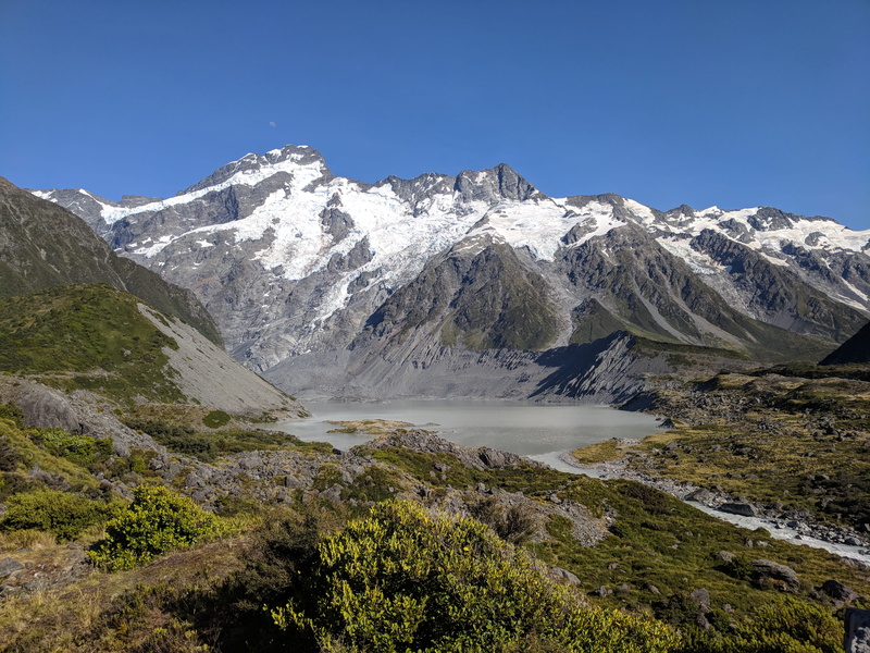 blue, ice, crest, tranquility, beauty in nature, no people, nature, glacier, formation, mount cook national park, mountain, scenics - nature, 4K, sky