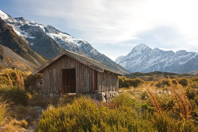 outdoors, house, mountain, scenics, Nouvelle, plants, landscape, 4K, european Alps, ジ, nz, surround, mount cook, neuseeland, aoraki/mount cook national park