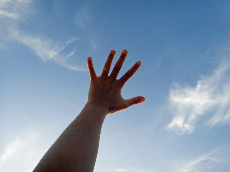 light, low angle view, freedom, summer, limb, sky, aspirations, clouds, finger, body part, people, blue, human arm, emotion, nature, human hand, reaching