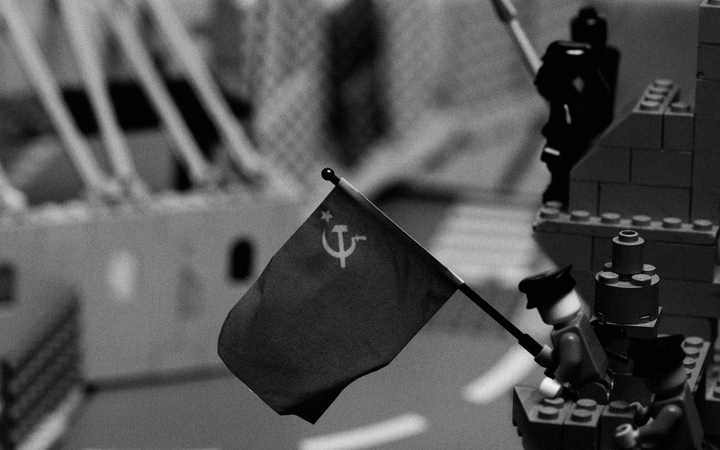 monochrome, Soviet, war, hd, 2K, world, parody, berlin, art, legos, ii, Communist, grayscale
