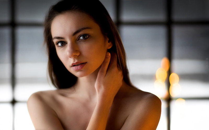 face, model, portrait, 1080P, Vladimir Nikolaev, women, Margo Amp, bare shoulders