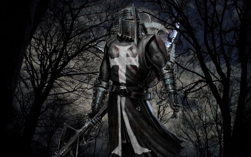 720P, crusader, hd, knights, crossbows, black, art, templar