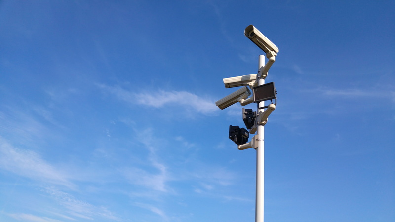 day, cloud - sky, nature, home video camera, security camera, power, industry, blue, 5K, watching, protection, photography themes, steel, equipment, low angle view