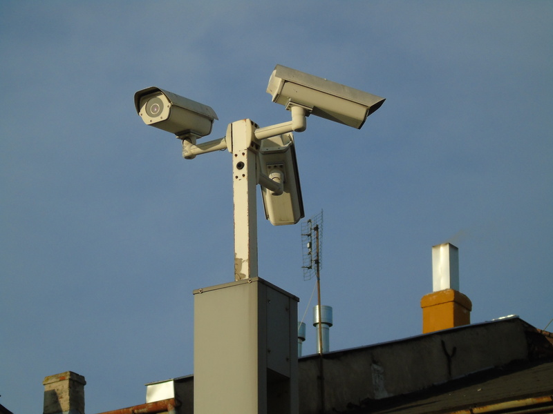 Camera, big Brother - Orwellian Concept, protection, nature, control, watching, City, technology, outdoors, sky, no people, low angle view, building exterior