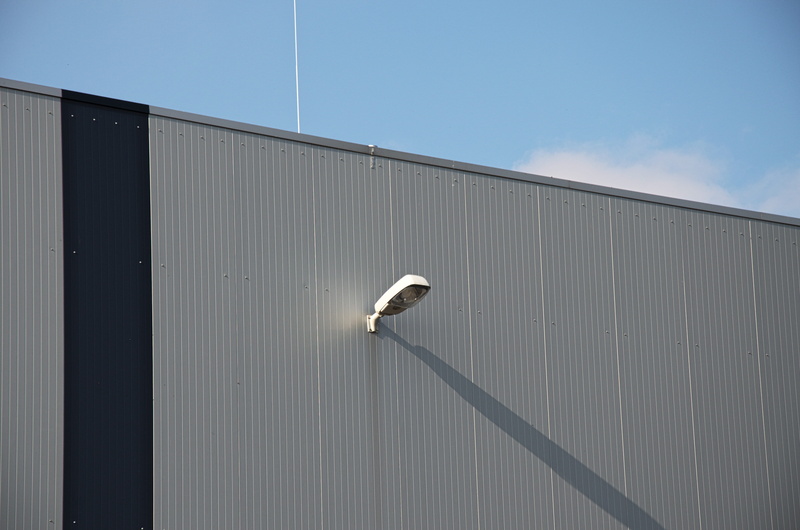 technology, protection, Pattern, big brother - orwellian concept, Wall, lamp, Facade, sunlight, shadow, security camera, industry, architecture, metal