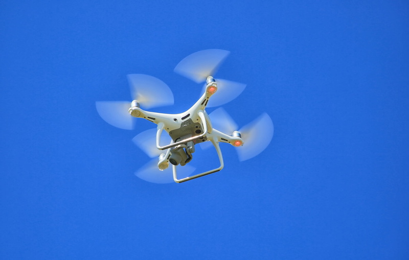 security, camera, air vehicle, clear sky, surveillance, sky, photography themes, aerial photo, white, quadricopter, 4K, motion, drone, no people, flight